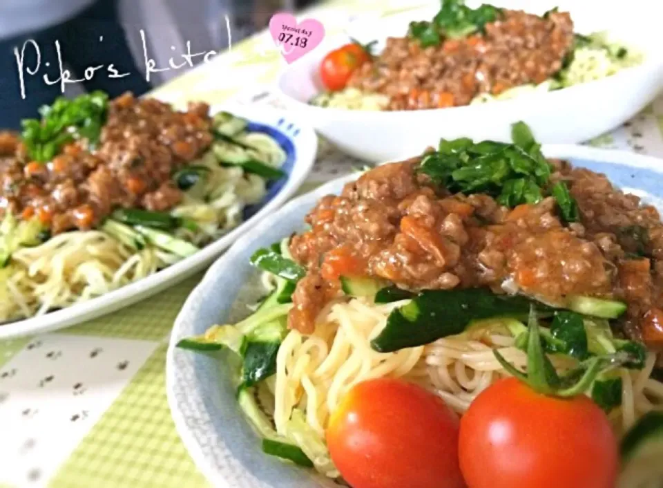 甘辛肉味噌冷しちゅ〜かŧ‹"((｡´ω`｡))ŧ‹"❤︎|Piko。さん