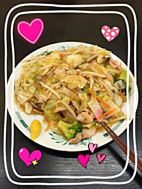 Snapdishの料理写真:日高屋のかた焼きそば～❤😊|maho❤さん