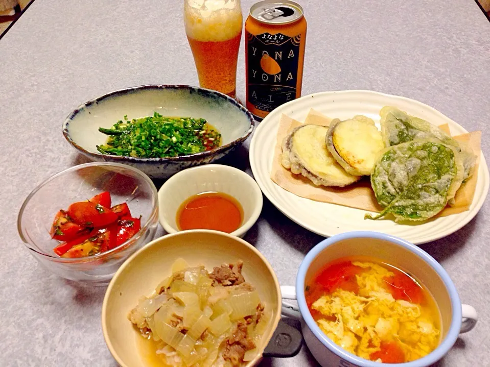 天ぷらや牛丼の晩ご飯|Orie Uekiさん