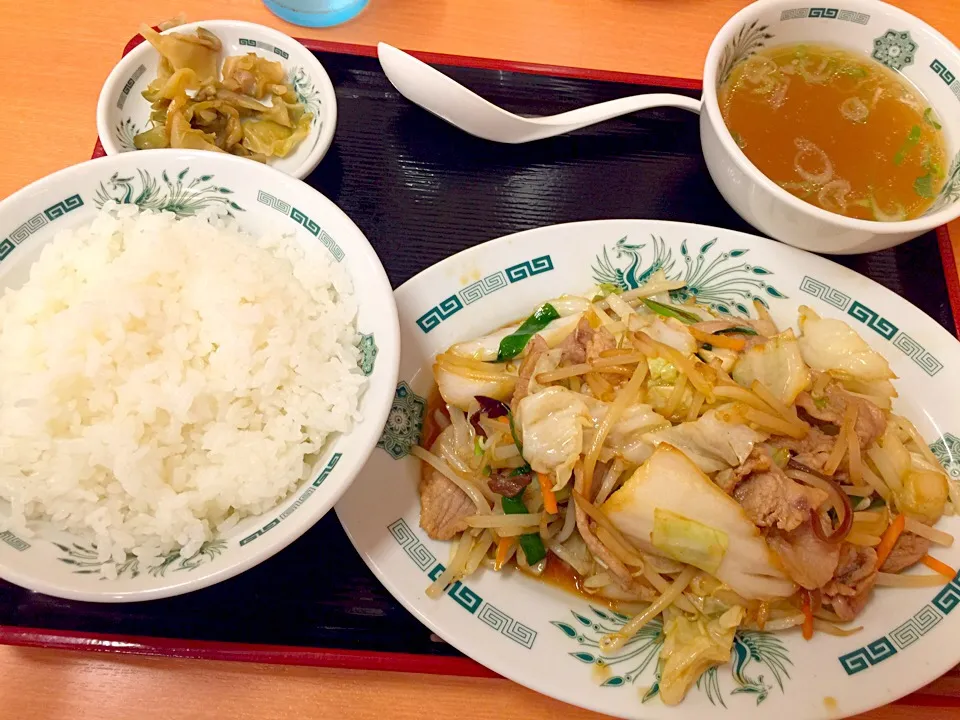 Snapdishの料理写真:肉野菜炒め定食😁😁😁|mayuさん