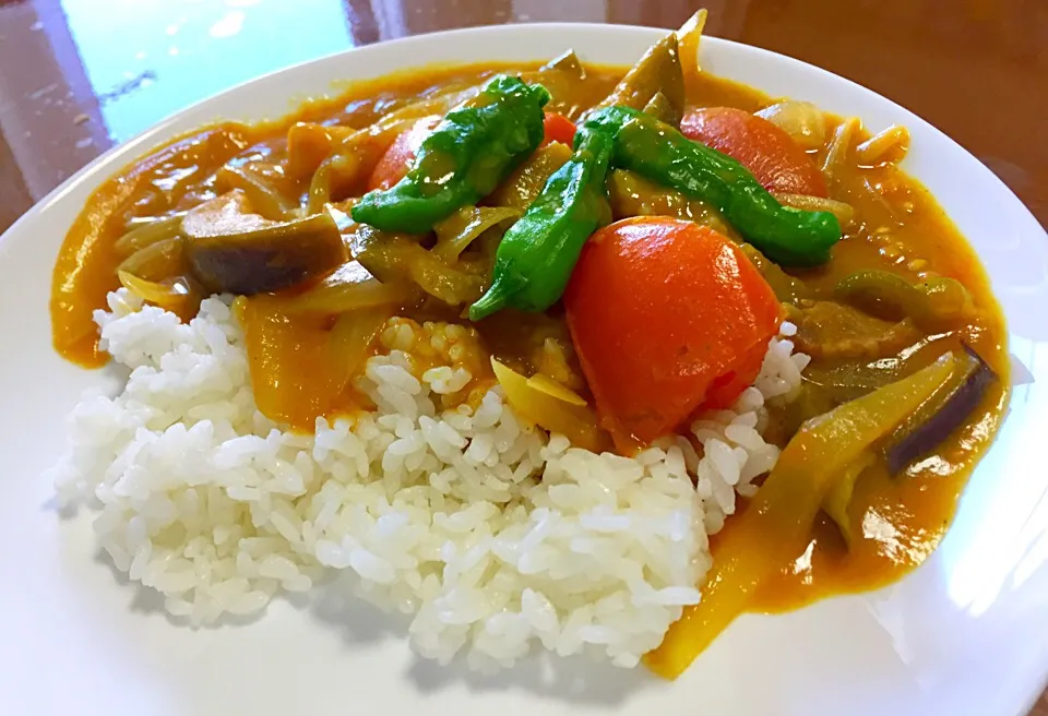 朝採れ野菜で、朝カレー^ ^|masasho's momさん