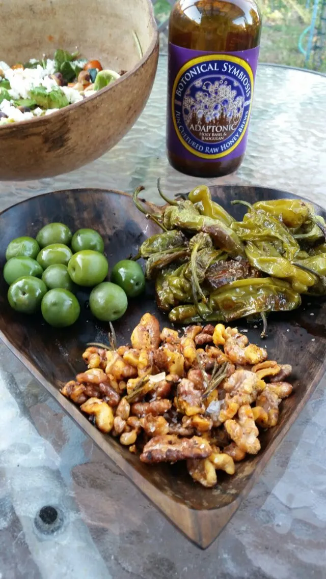 Rosemary Roasted Nuts, Olives, and Padron Peppers w/ Aleppo Pepper|Christina Sasserさん