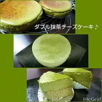 Snapdishの料理写真:糖質制限のダブル抹茶チーズケーキ♪