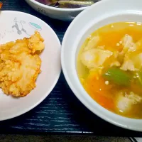 揚げ物とうま塩豚汁(トマトとオクラ)|平野 ゆみこさん