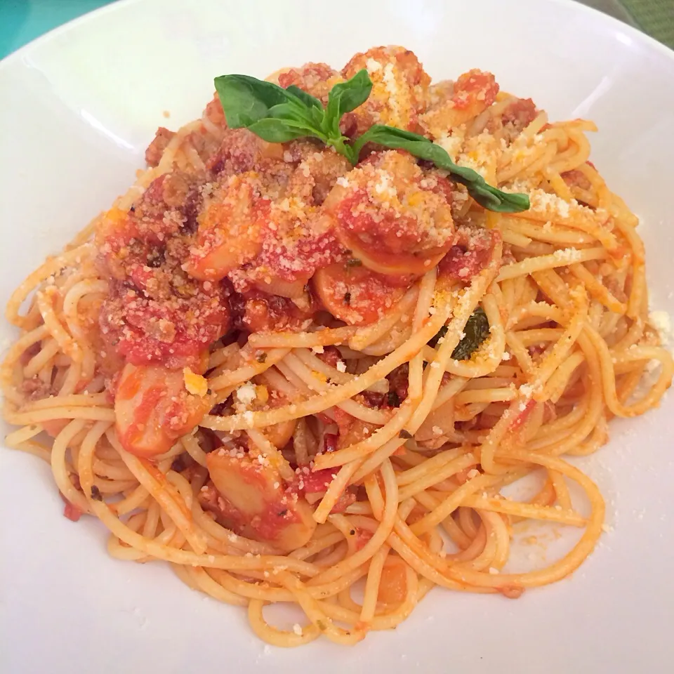 Spaghetti Bolognese with button mushrooms|Kath Kanekoさん