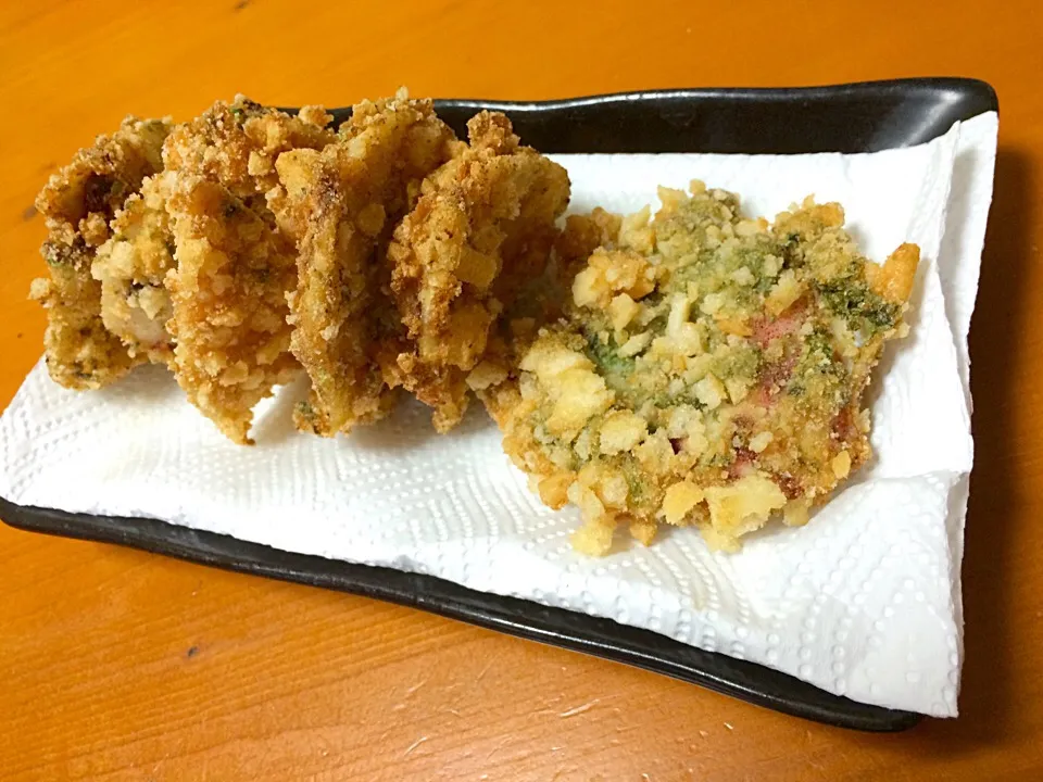 Snapdishの料理写真:釣人料理『マルイカのサラダ煎餅揚げ』|風流料理人さん