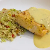 Salmon w/ passion fruit sauce and moroccan couscous|marcelabruggerさん