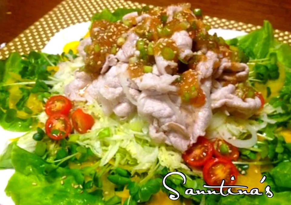 ✨Pork SHABU SHABU salad😋ポーク冷しゃぶしゃぶのサラダfor ランチ😋|🌺Sanntina🌺さん