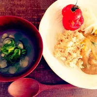 Snapdishの料理写真:野菜カレーとしじみ汁|Harumiさん