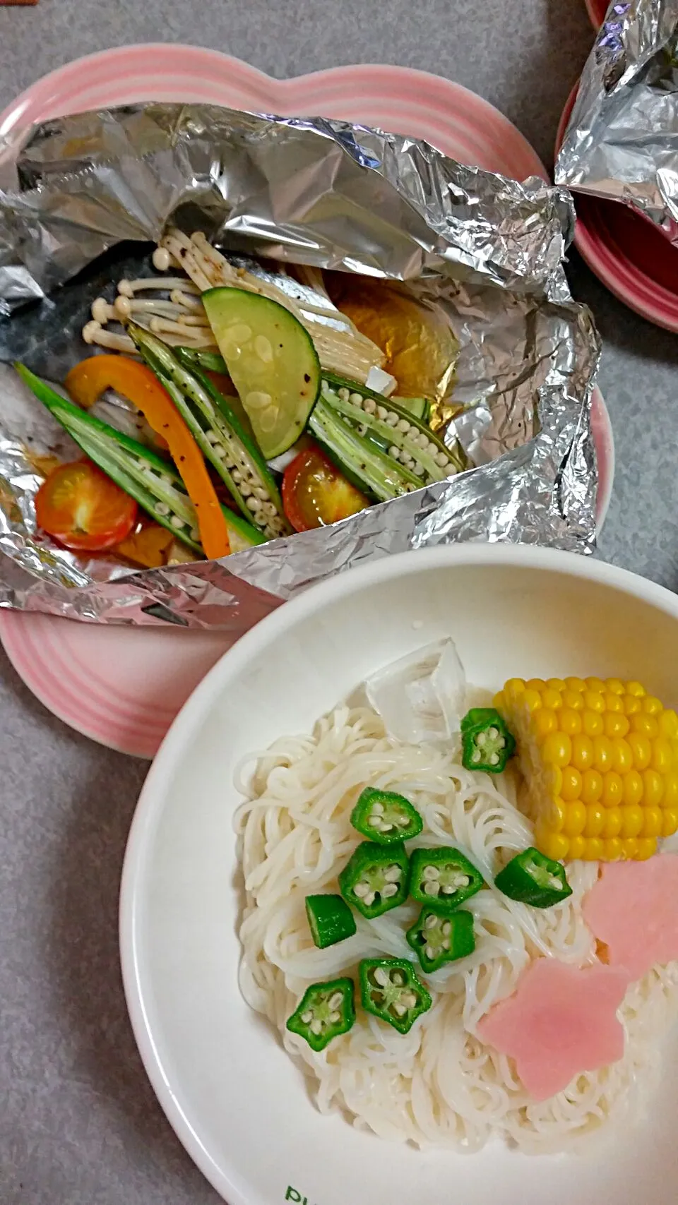 さわらのホイル焼きと素麺|裕子さん