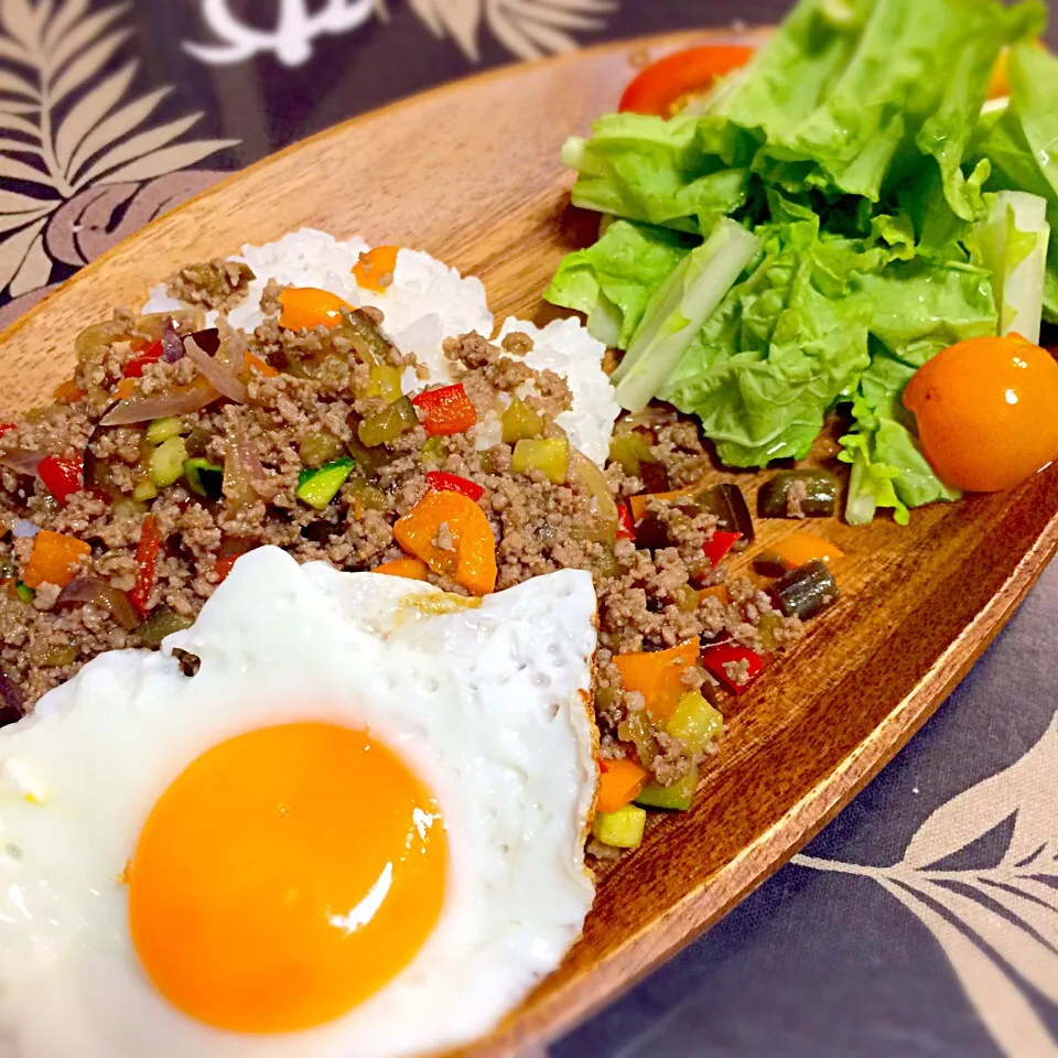 挽肉と夏野菜のまぜまぜご飯|かずみさん