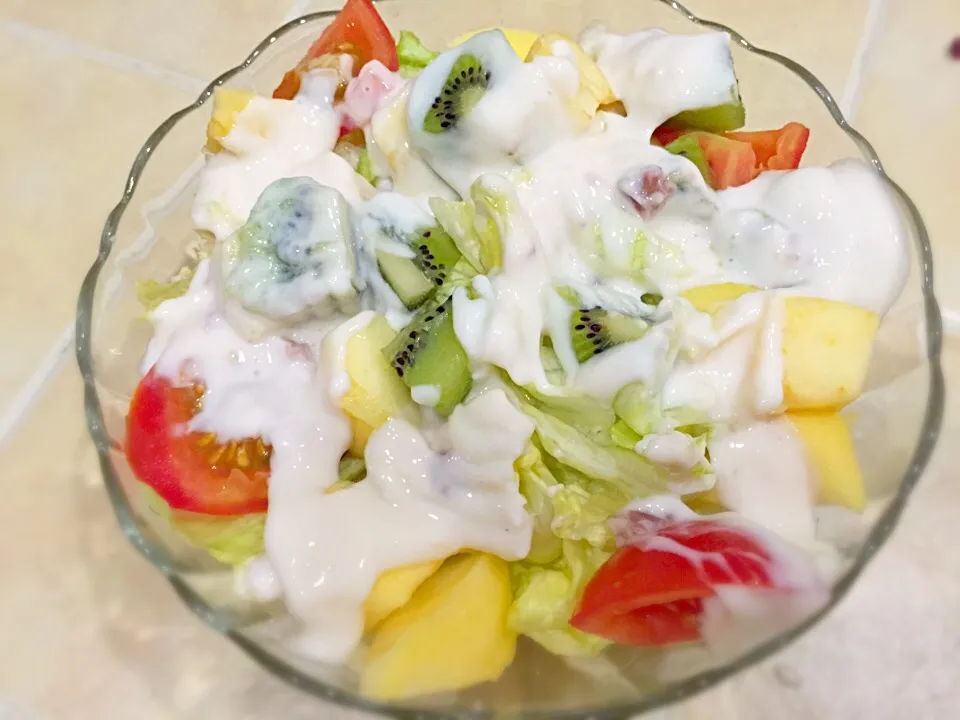 優格水果沙拉。yogurt fruits salad|Delphiaさん