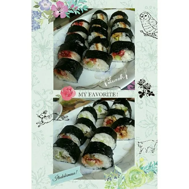 Maki🍴Babyタコ🐙うなぎ🍣カニマヨネーズ Maki🍴Baby octopus 🐙 Unagi 🍣 Crab mayo🍴|thepixiemixerさん