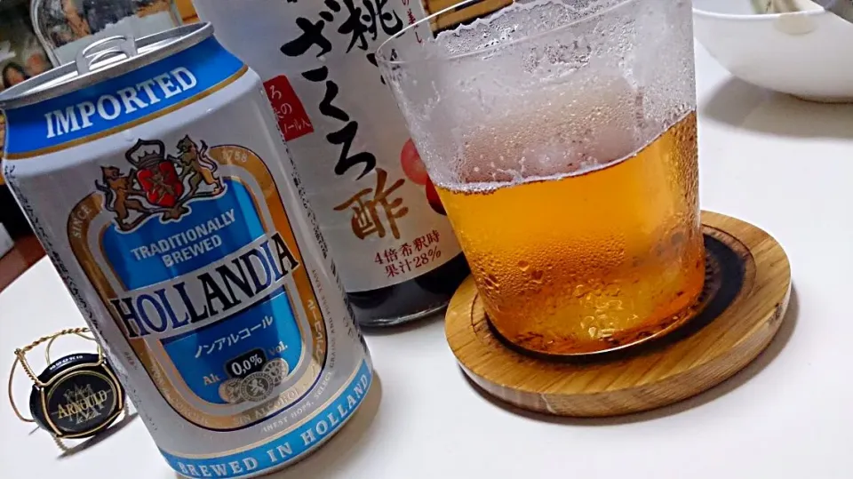 Snapdishの料理写真:ノンアルビール＋フルーツ酢(σ≧▽≦)σ|Shinji  Okudaさん