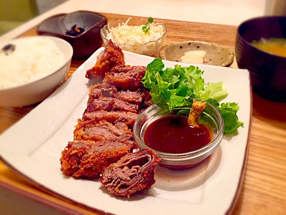 牛カツ定食じゃけん‼︎|まぁちさん