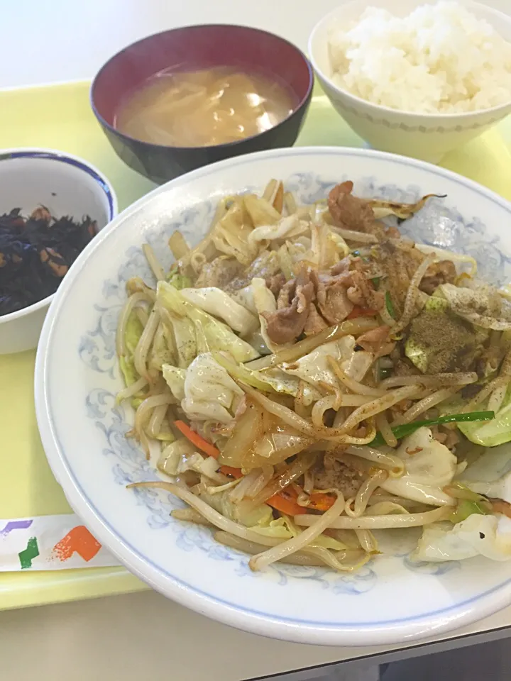 Snapdishの料理写真:肉野菜炒め定食|wildcat山猫さん