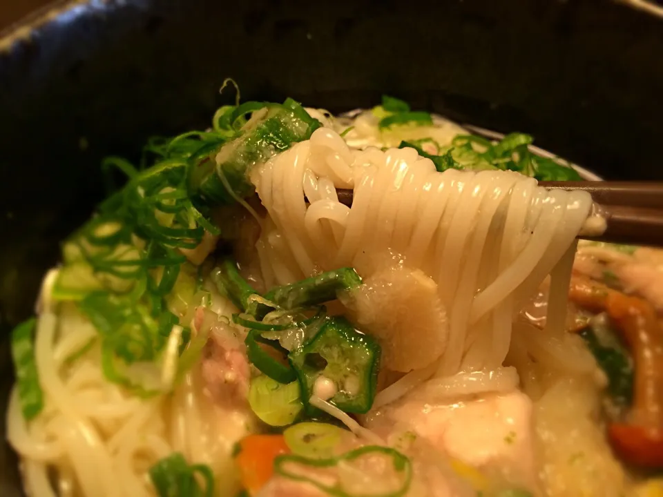 鶏もも肉と青唐山菜みぞれそうめん3|半田手延べそうめんの店 阿波や壱兆さん