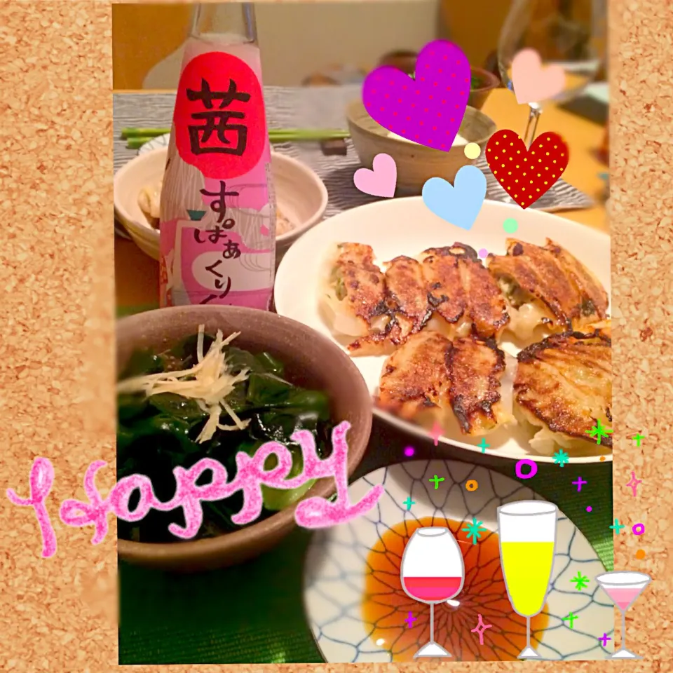 Snapdishの料理写真:米粉餃子で乾杯❤️|ユウカさん