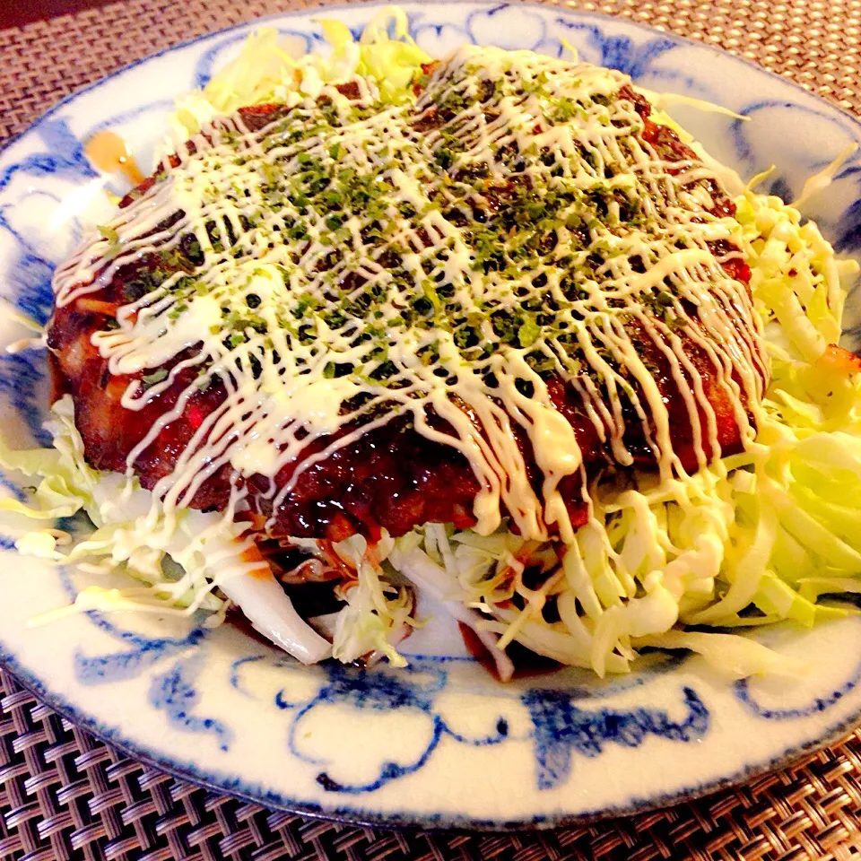 Snapdishの料理写真:お好み焼き風な夜ご飯|あーるさん