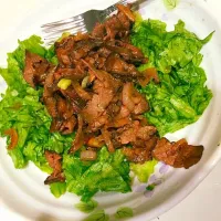 Snapdishの料理写真:Shikuwasa marinated sautéed beef|Yvette Garciaさん