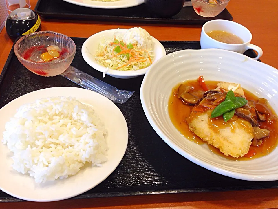 白身魚のあんかけ定食|キジさん