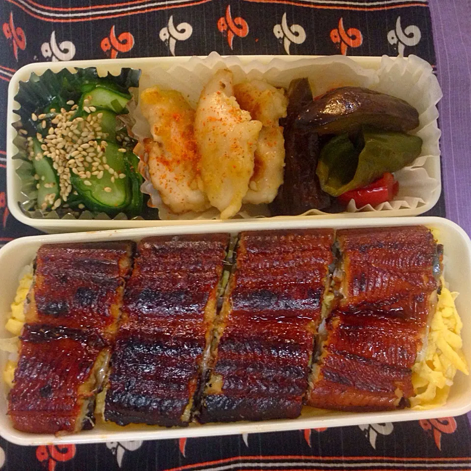 Snapdishの料理写真:土用の丑の日 亭主殿のお弁当❗️|とんちんさん