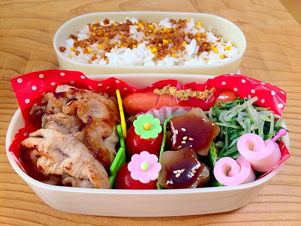 豚の生姜炒めお弁当♪|たるとさん