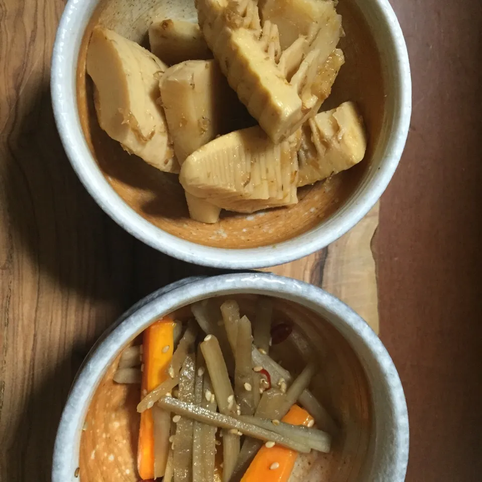 Bamboo shoots and Kinpira gobo (burdock and carrots)|Mary Annさん