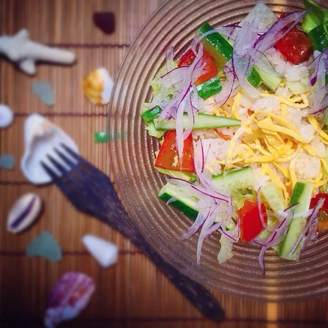 Snapdishの料理写真:Rice salad with Miyako Island’s shell & seagrass.|nori.co.jpさん