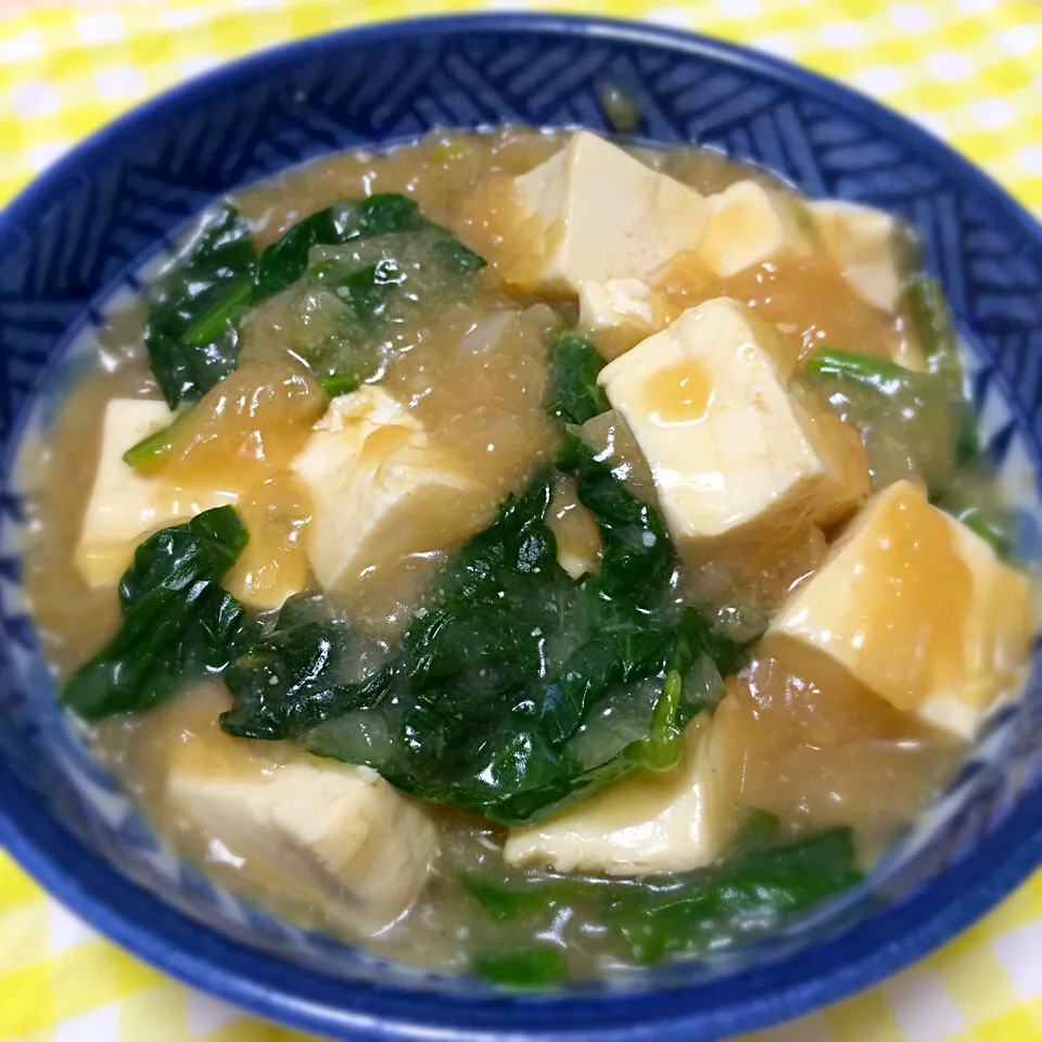 ほうれん草入り麻婆豆腐|すぎさん