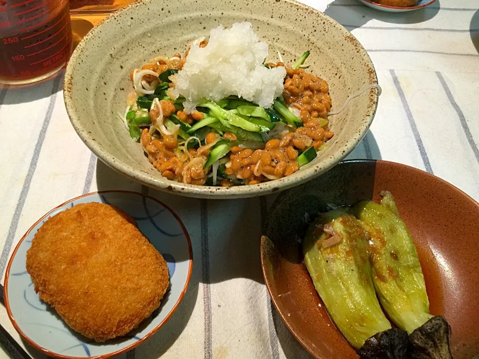 Snapdishの料理写真:納豆おろし素麺|ゆんたくさん