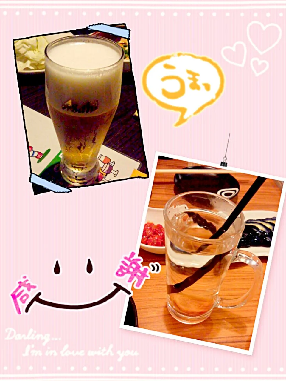 Snapdishの料理写真:久々の女子会～☆ビールから始まり〆はお湯割り(ゝω・)|ゆっこさん