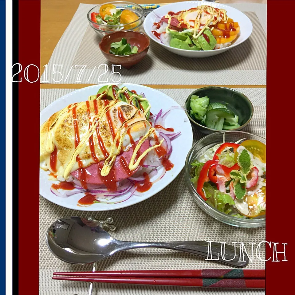 Snapdishの料理写真:昼ごはん 「のっけ焼きご飯」|miyukiさん