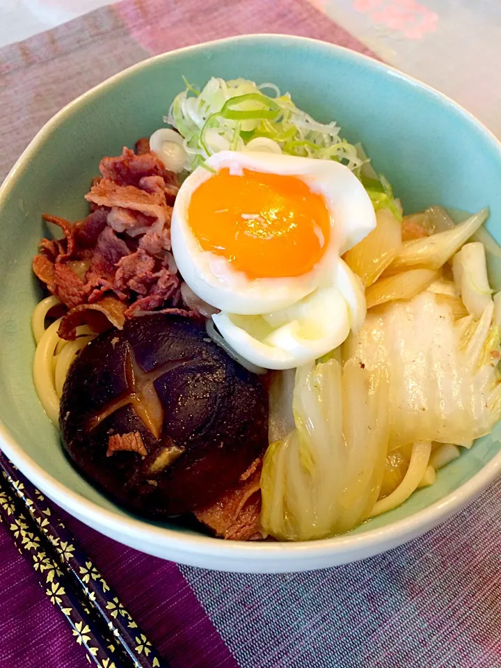 Snapdishの料理写真:すき焼きうどん|クリスマスローズさん