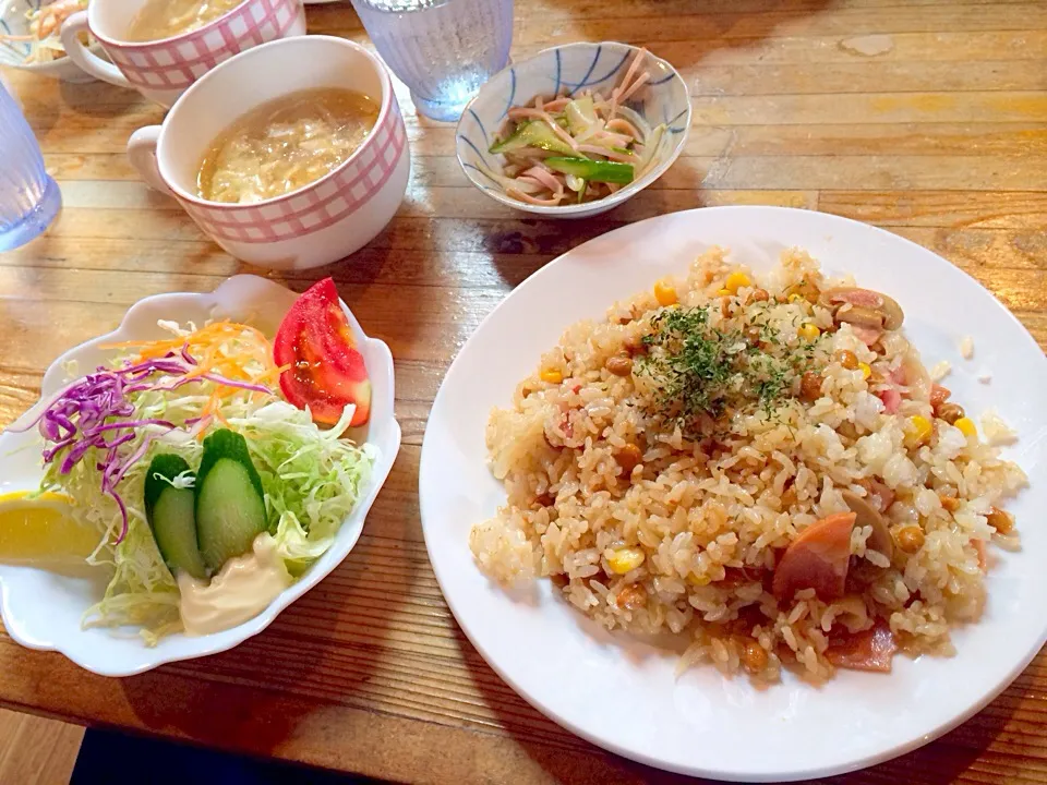 日替わりランチ  納豆ピラフ|市さん