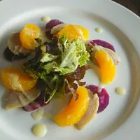 Snapdishの料理写真:duck breast confit, orange and purple potatoes|alain bernardさん