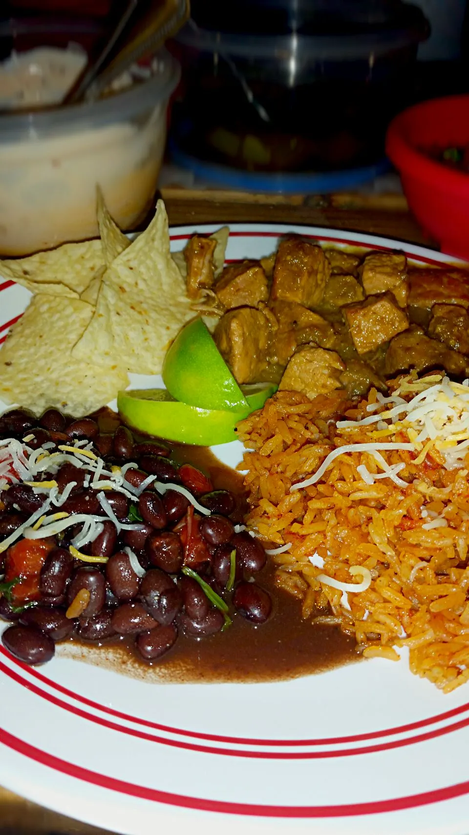 Chile Verde, Black Beans, Spanish Rice|Donna Watersさん