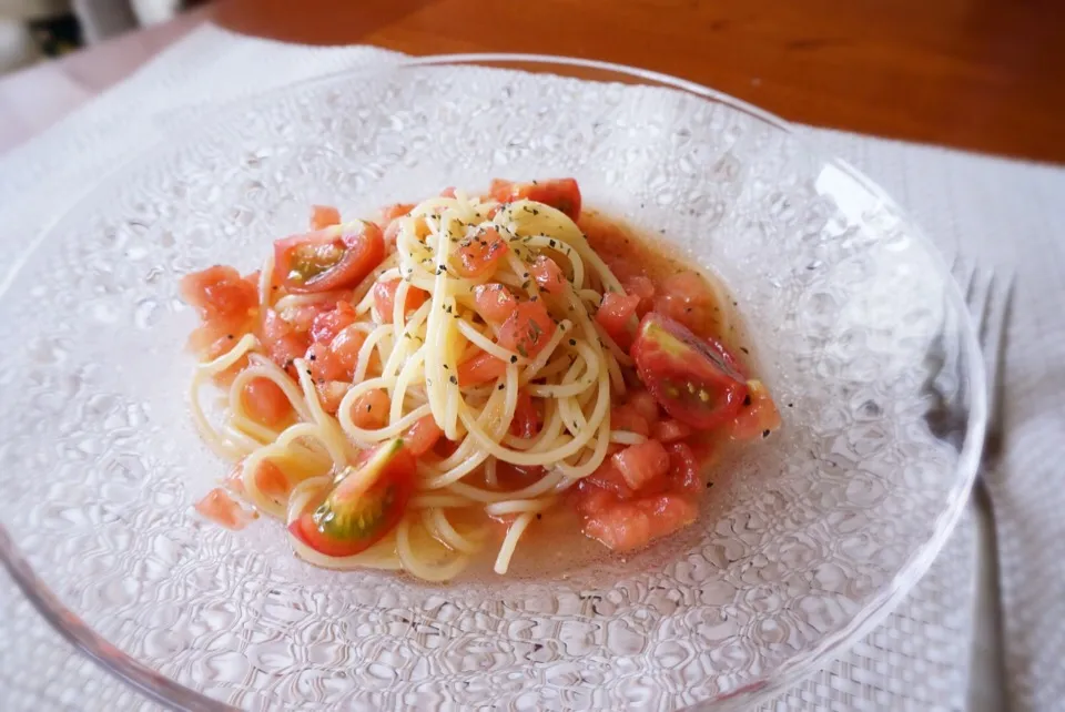 トマトの冷製パスタ🍅🍝|🍎ゆかりんご🍎さん