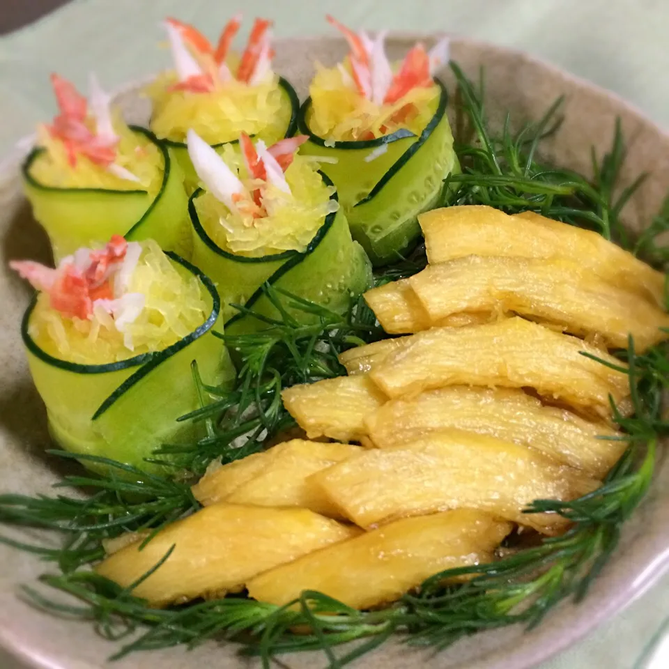 そうめん瓜の酢の物と出汁漬け〜♪|あまねこ🌿さん