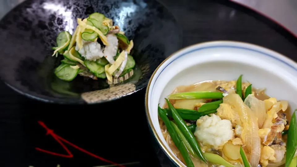 ・鱧の卵とじと鱧皮の酢の物|Cahoo！-家風-〈料理教室〉さん