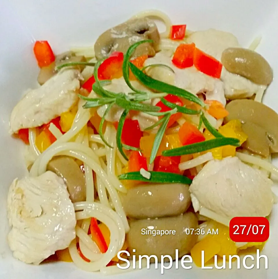 Snapdishの料理写真:Chicken breast with organic spaghetti|Chua Jeanさん