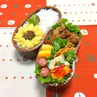 ひまわり弁当？(*´罒`*)ﾆﾋﾋ♡︎