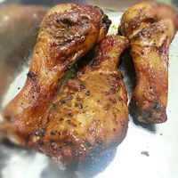 Air-roasted black pepper chicken drumsticks. #airfryer #roastchicken|Candy Moyさん