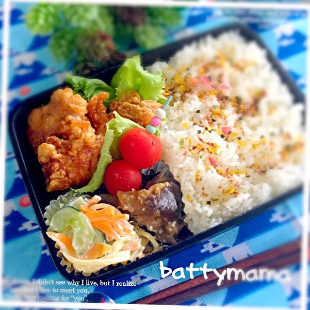 Snapdishの料理写真:battymamaのごまざんき 食べてみて弁当〜♡battymamaの節約しても美味しいお弁当♡|ばってぃーまま＠♪さん