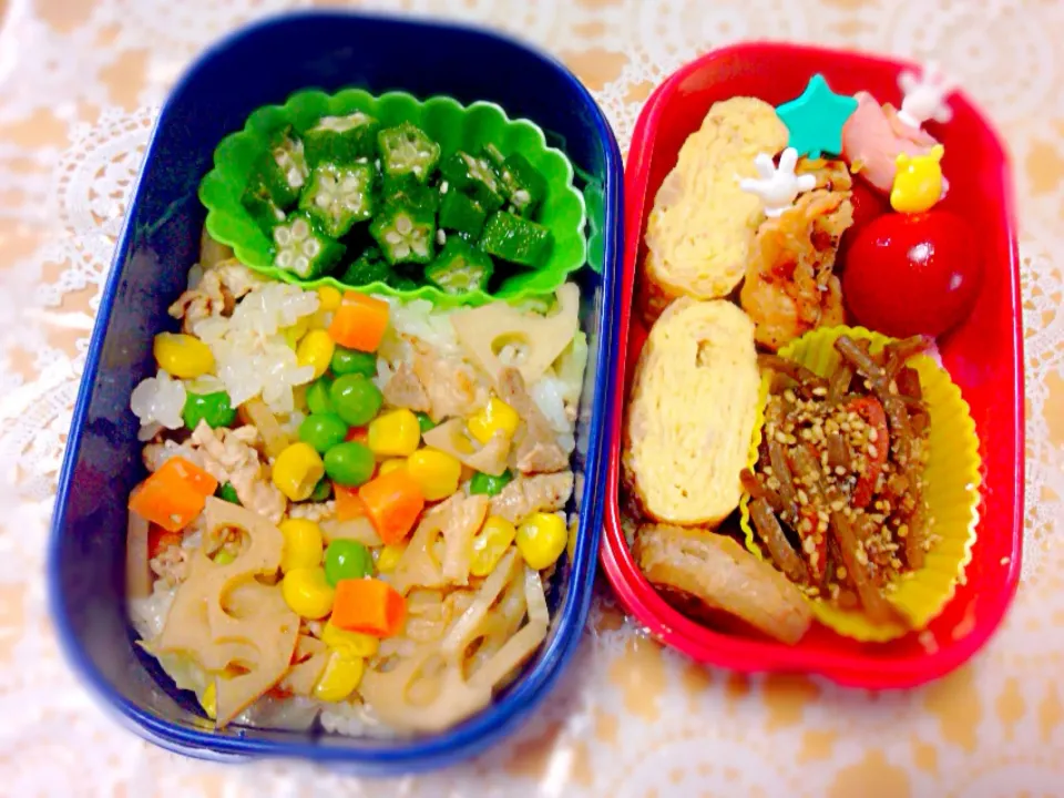 Snapdishの料理写真:お弁当 ( 2015.7/28 )|かなこさん