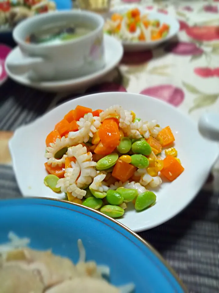 枝豆とイカのピリ辛炒め|たまさん