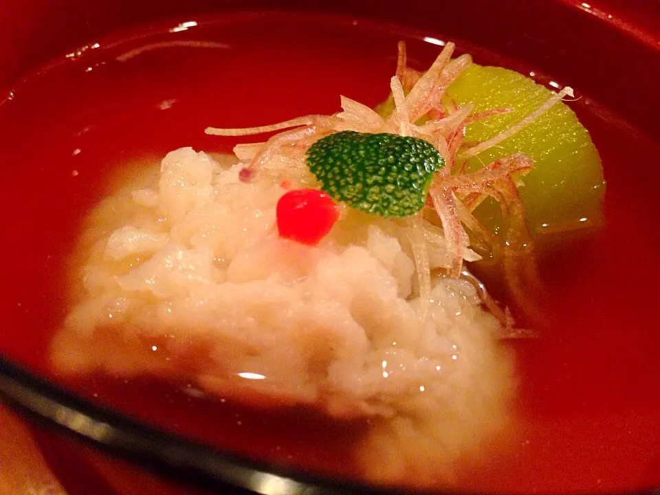 鱧と水茄子のお吸物 新橋 割烹 堤|shikaさん