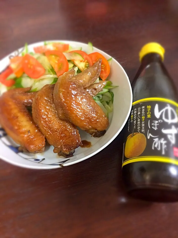 博多ゆずポン酢で手羽先煮|ナナさん