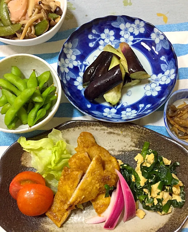 Snapdishの料理写真:今日の晩御飯☆夏のつまみはやっぱり枝豆と水茄子|ようこさん