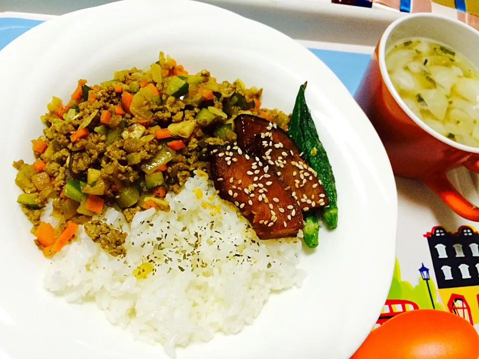 夏野菜キーマカレー&野菜スープ|ちょきさん